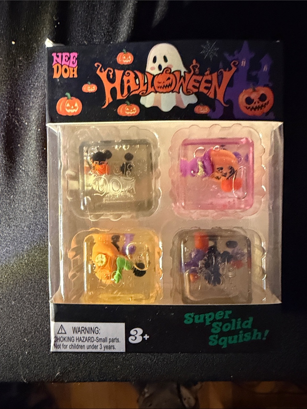 Halloween Needoh Mini Nice Cubes set of 4 🎃👻💀🕸️🪦